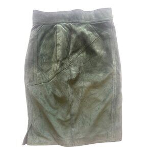 Vintage Alaïa Paris Green Suede Pencil Skirt  Womens Size 48 Small SM s